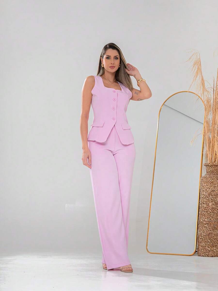 Conjunto de colete e calça Pantalona