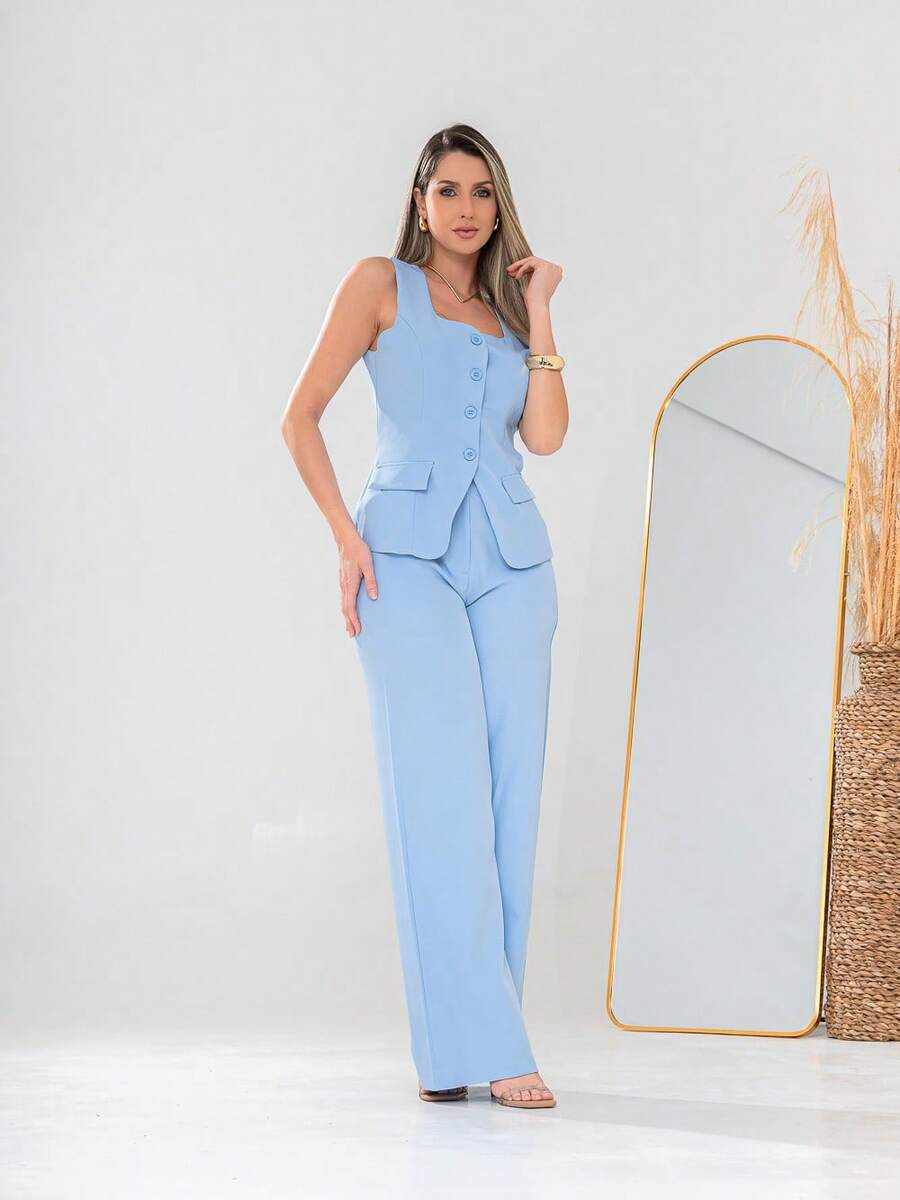 Conjunto de colete e calça Pantalona