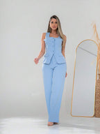 Conjunto de colete e calça Pantalona