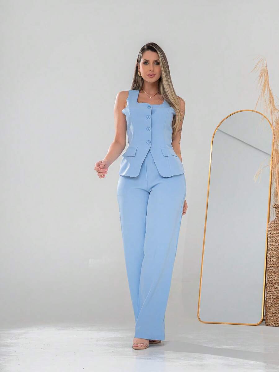 Conjunto de colete e calça Pantalona