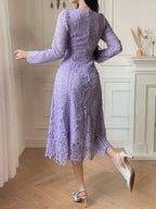 Vestido Elegante de Renda Vazada