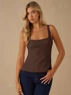 Top Regata Feminina de Veludo com Brilho e Laço nas Costas