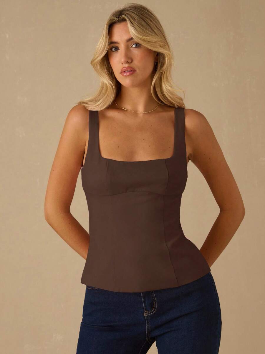 Top Regata Feminina de Veludo com Brilho e Laço nas Costas