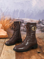 Botas de Cano Médio com Salto Grosso - Estilo Ocidental