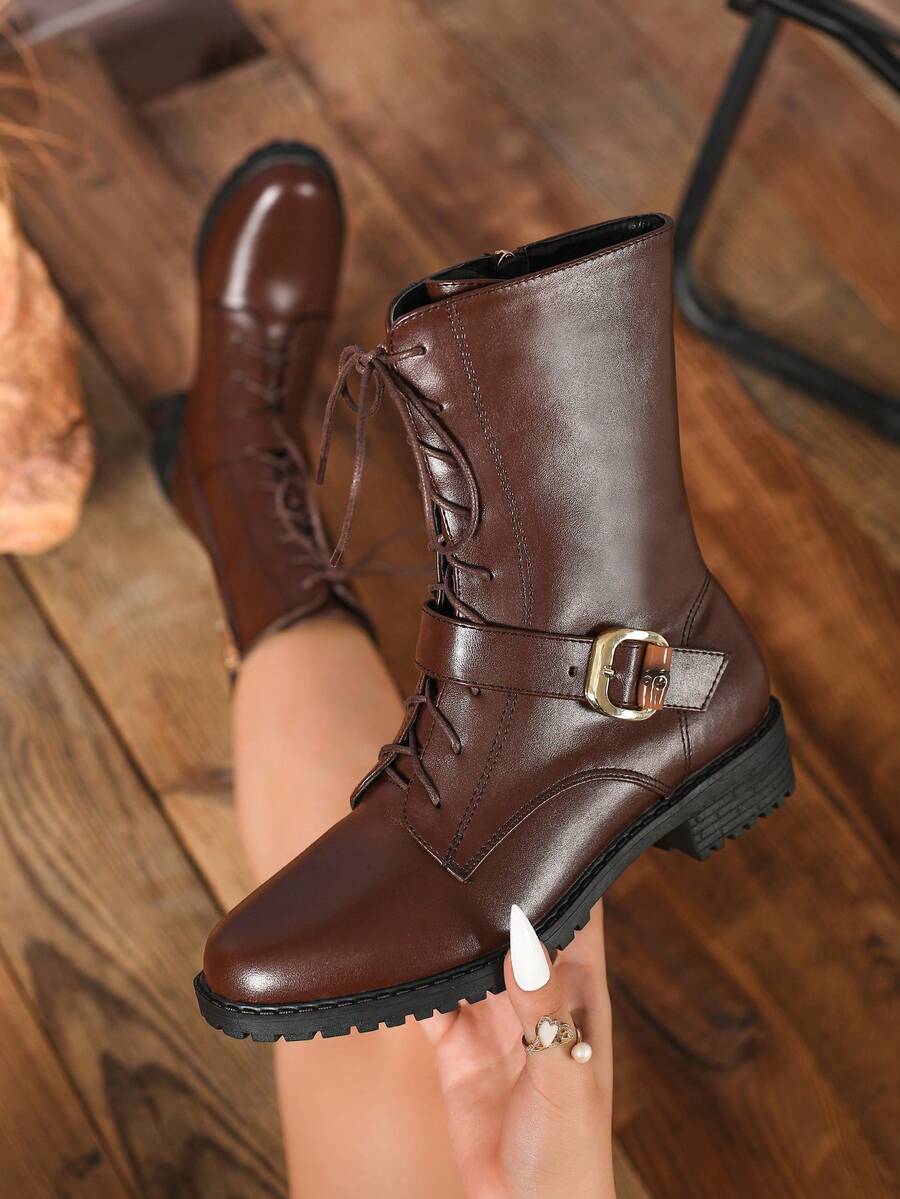 Botas de Cano Médio com Salto Grosso - Estilo Ocidental