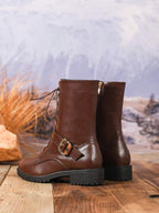 Botas de Cano Médio com Salto Grosso - Estilo Ocidental