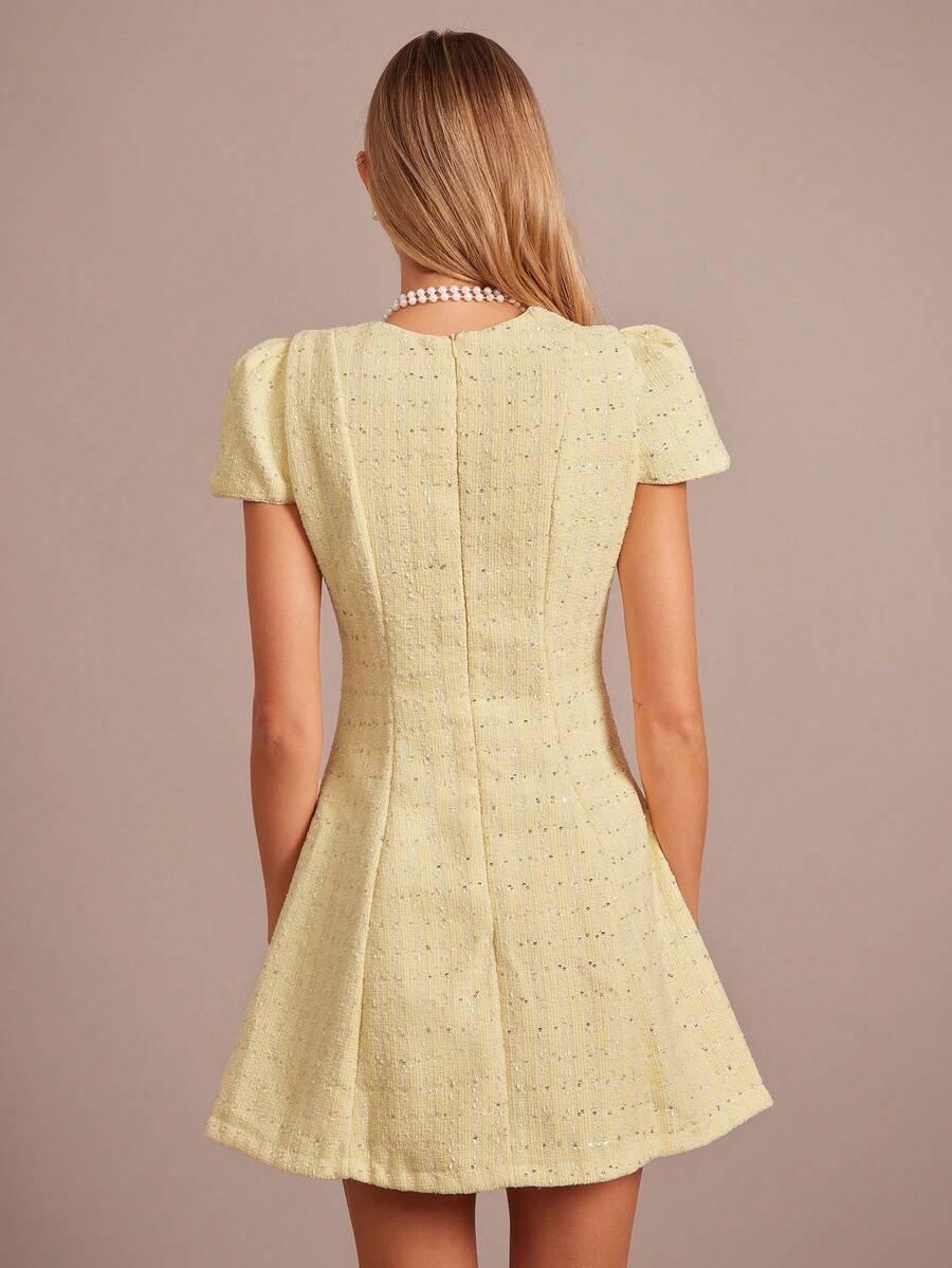 Vestido Curto Minimalista  Estilo Francês