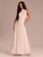 Vestido Longo Romântico em Renda Crochê Branca