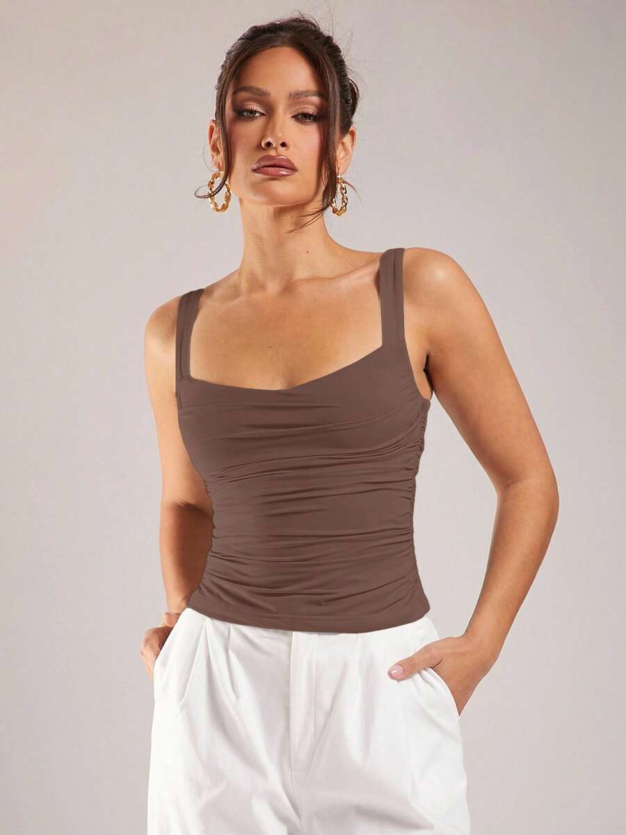 Regata Feminina Minimalista de Cor Sólida