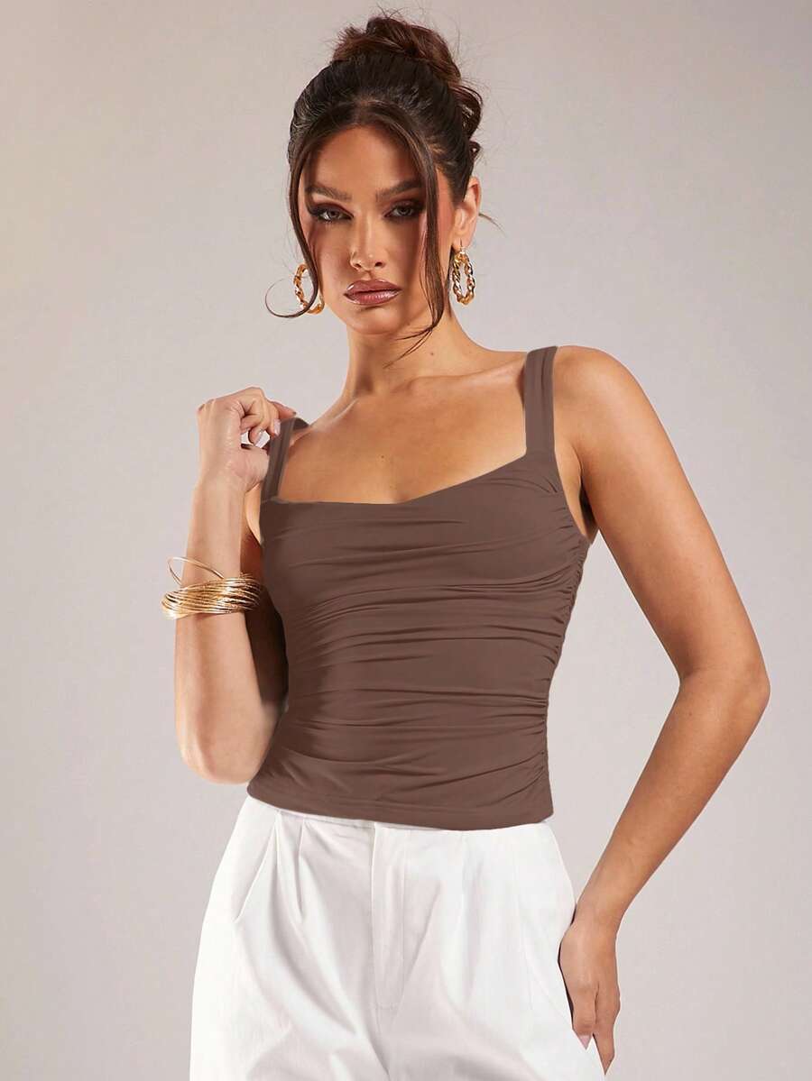 Regata Feminina Minimalista de Cor Sólida