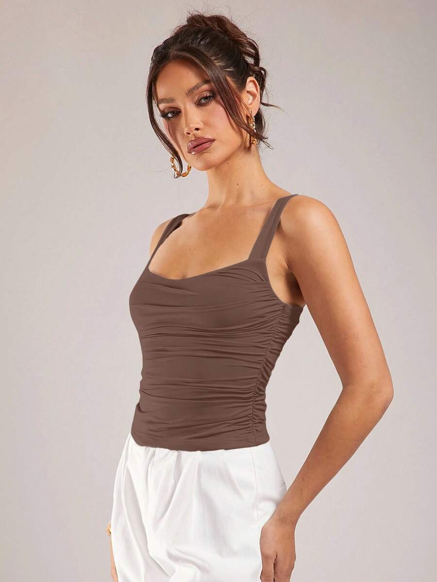 Regata Feminina Minimalista de Cor Sólida