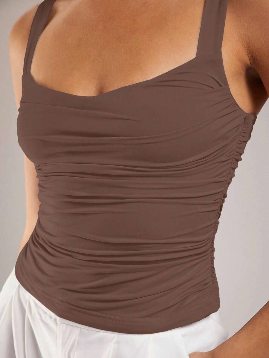 Regata Feminina Minimalista de Cor Sólida