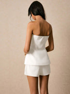 Conjunto Chic – 2 Peças com Top Bandeau e Mini Saia