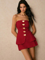 Conjunto Chic – 2 Peças com Top Bandeau e Mini Saia