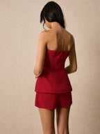 Conjunto Chic – 2 Peças com Top Bandeau e Mini Saia