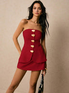 Conjunto Chic – 2 Peças com Top Bandeau e Mini Saia