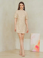 Vestido Mini Premium com Detalhes em Pérolas e Lantejoulas