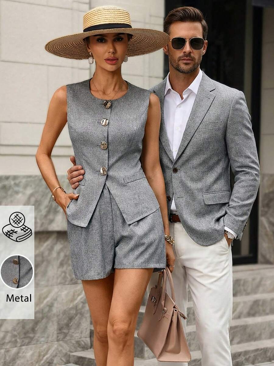 Conjunto Véra 2 Peças com Colete Metálico