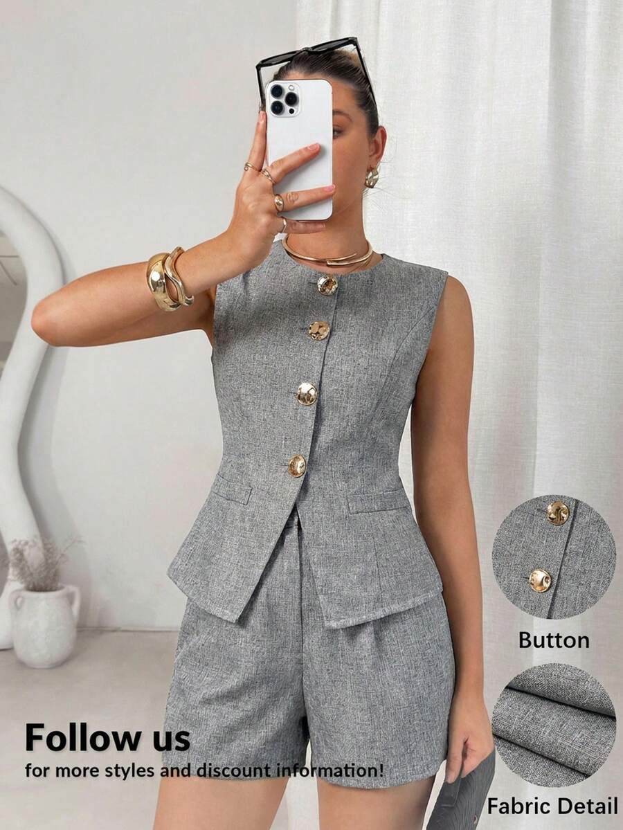 Conjunto Véra 2 Peças com Colete Metálico