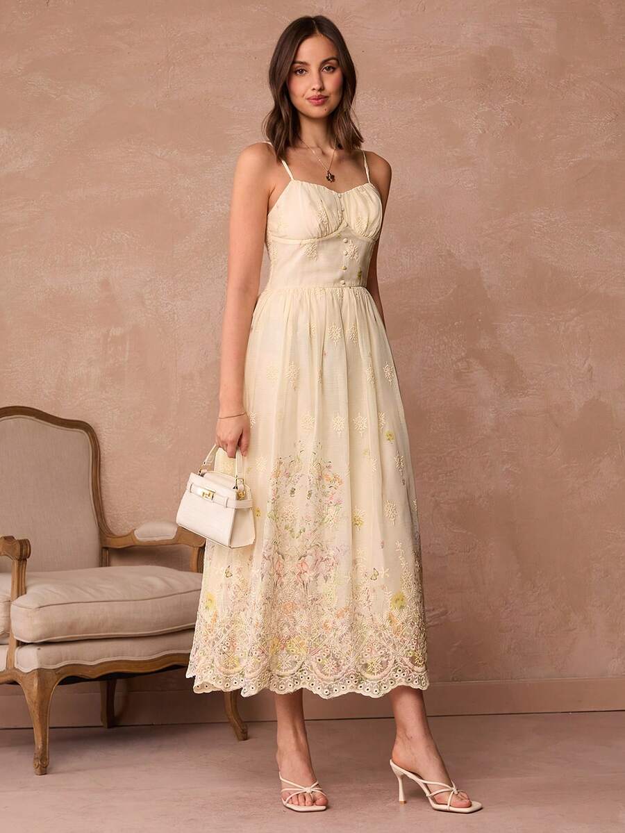 Vestido Slip Floral Damasco Elegance