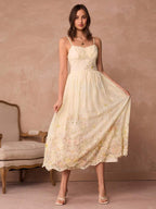 Vestido Slip Floral Damasco Elegance
